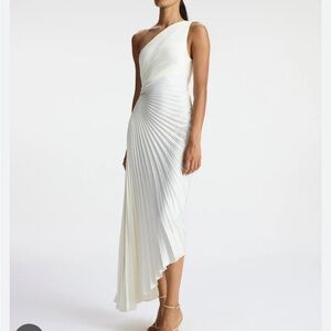 Delfina Satin Pleated Dress